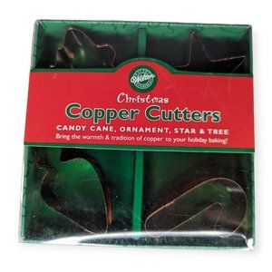 Vintage 2000 Wilton Copper Christmas 4 Piece Cookie Cutter Set NWT